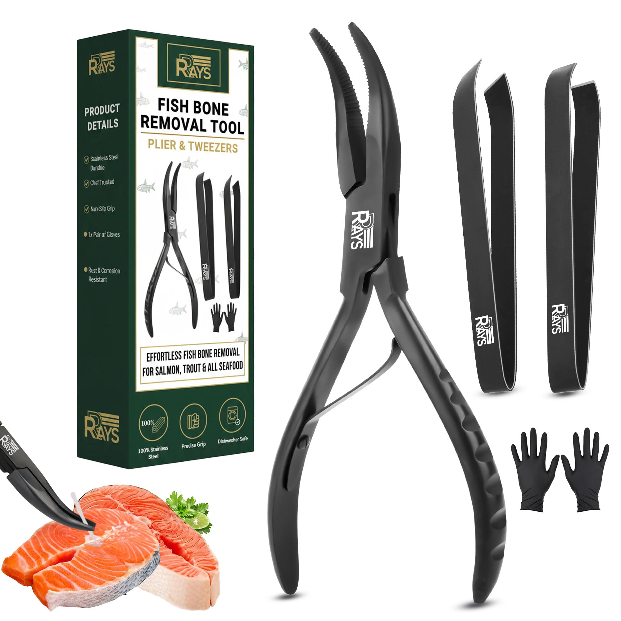 Fish Bone Pliers & Tweezers - Stainless Steel Seafood Tools -10