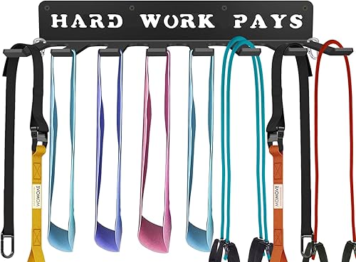 Multi-Purpose Workout Gear Wall Hanger Storage for Resistance Bands, Jump Ropes, Lifting Belt, Fitness Bands, Barbells