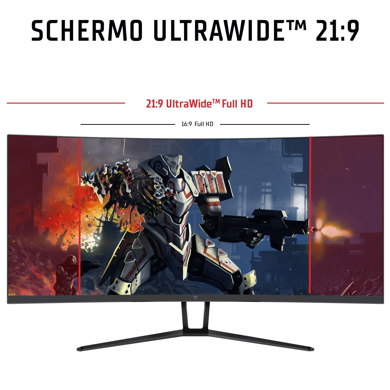ITEK Gaming Monitor GGC - 34" Curvo R1500, 3440x1440 (Ultra WQHD), HDR400, VA, 165 Hz, 1 ms, FreeSync, G-Sync, Adaptive Sync, 2xHDMI, 2x Display Port, Flicker Free