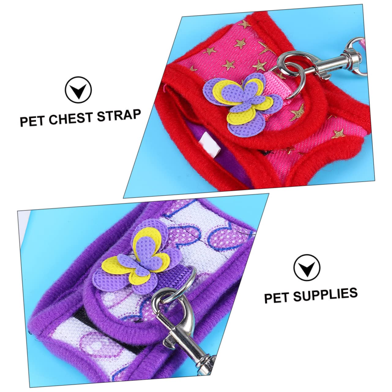 VANZACK 6sets Pettorina Per Criceti e Cincillà Con Guinzaglio Di Materiale Traspirante Per Piccoli Animali Come Porcellini e Furetti Colori Vivaci e Comodi Da Indossare