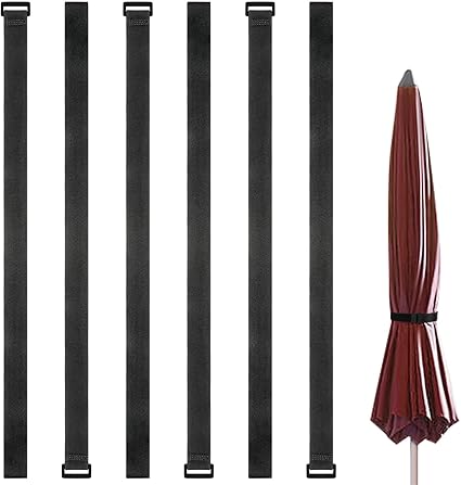 Vsenkes 5 Outdoor Umbrella Fixed Straps,Wind Locks Adjustable Stabilizer Windproof Wind Protection Fixed Bands For Backyard Courtyard