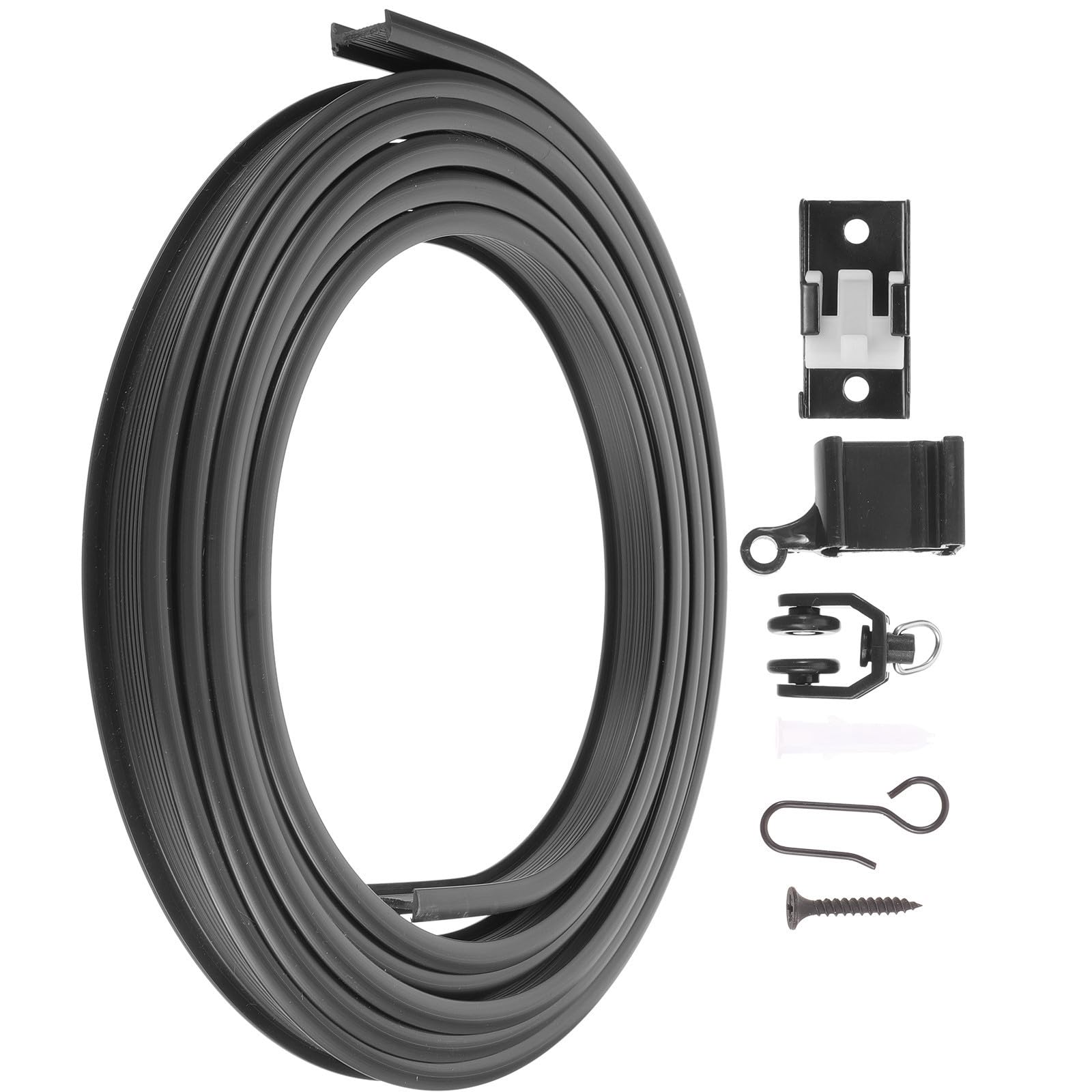 ULTECHNOVO Rail de Rideau Courbe Noir 5m, Flexible, 1 Set PVC Acier