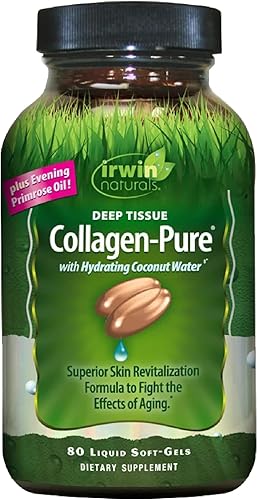 Irwin Naturals Colágeno de tejido profundo, 80 cápsulas blandas líquidas, revitalización superior de la piel para combatir los efectos del