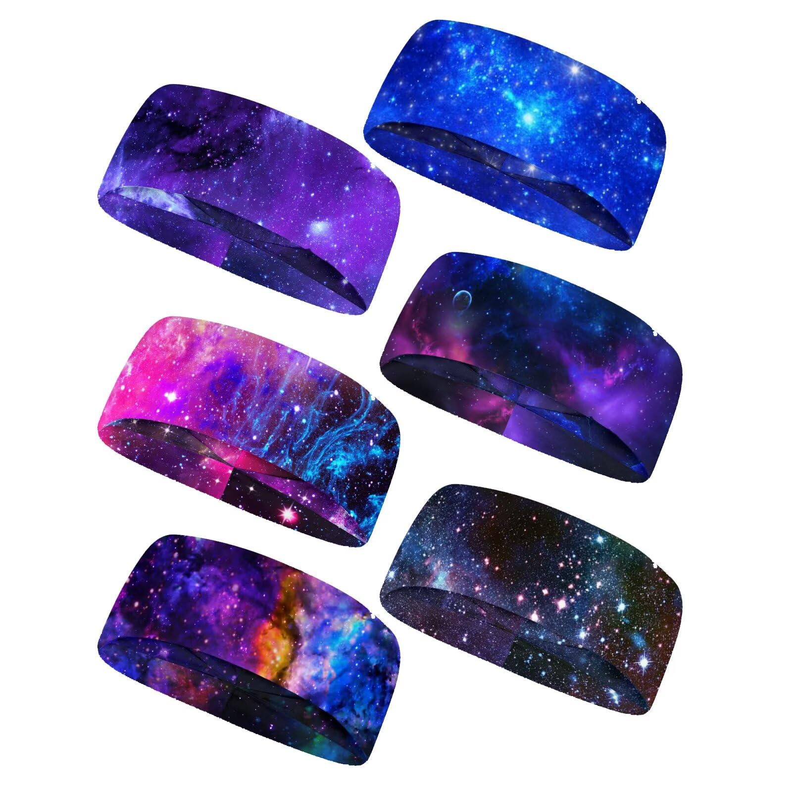 Forchrinse Sunflower with Text Print 6Pieces Sport Sweatband Headband for Soft Elasitc Headband Hair Bands Unisex Outdoor Sport Headbands