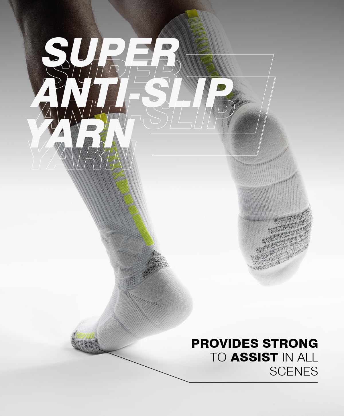 HideFxxx Basketball Socks for Men, Performance Cushioned Men's Athletic Crew Socks, Anti-Slip Sports Socks (US, Numeric, 10, 12, Regular, Regular, White Purple)