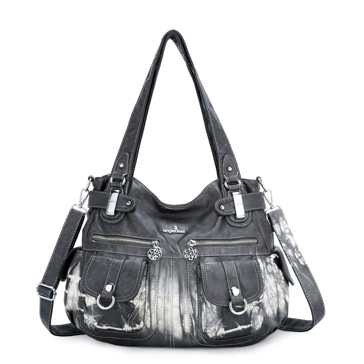 Angelkiss 5739 Leder-Handtasche, Schulter-/Schulterriemen, für 8 kleine Taschen, für Mädchen/Frauen