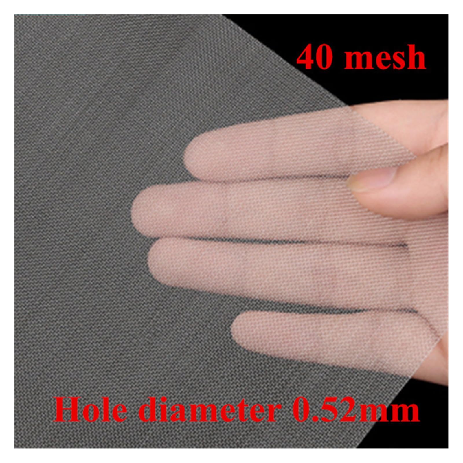 1 pc 50 cm x 1000 cm 304 Filtre En Acier Inoxydable Maille Écran 20-500 Maille En Acier Inoxydable Tissé Maille En Métal Fil Treillis Criblage Voiture Fix Feuille Net Outils(40Mesh 0.52mm)