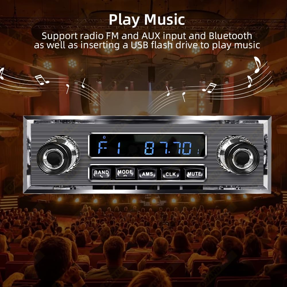 Amazon.co.jp: 1 Din カーラジオ MP3 プレーヤー クラシックカー