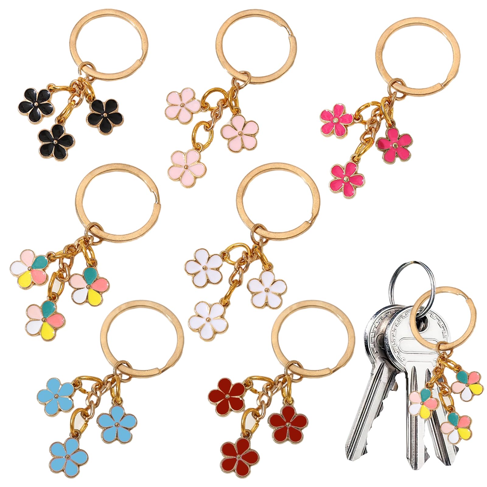 PATIKIL Porte-clés En Forme De Fleur, Joli Porte-clés émaillé