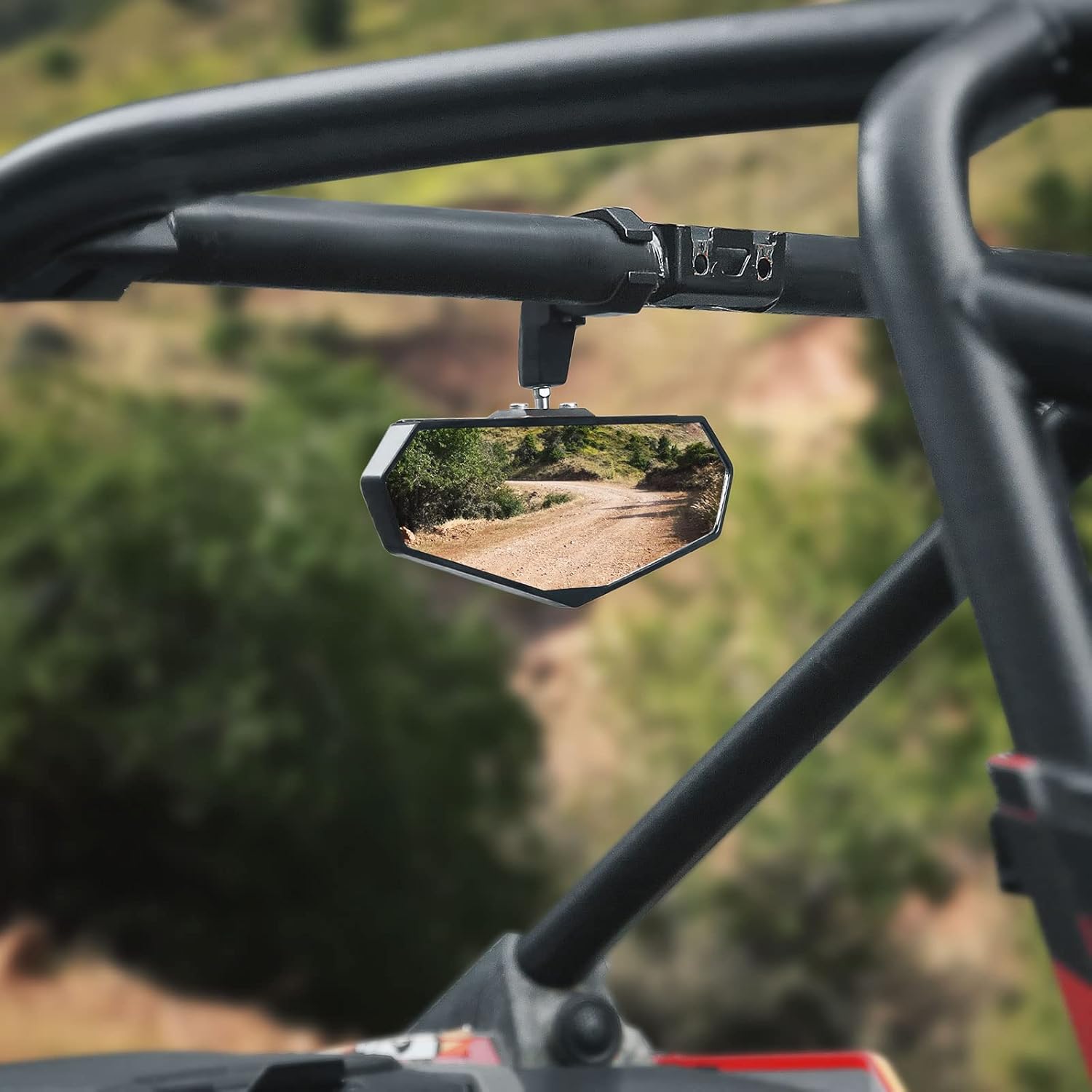 KEMIMOTO UTV Rear View Mirror, SXS Center Mirror Fits for 1.6"-2" Roll Bar Cages Compatible with Polaris RZR, Can-Am X3, Can-Am Maverick, Kawasaki, and Pioneer UTV Mirrors Accessories