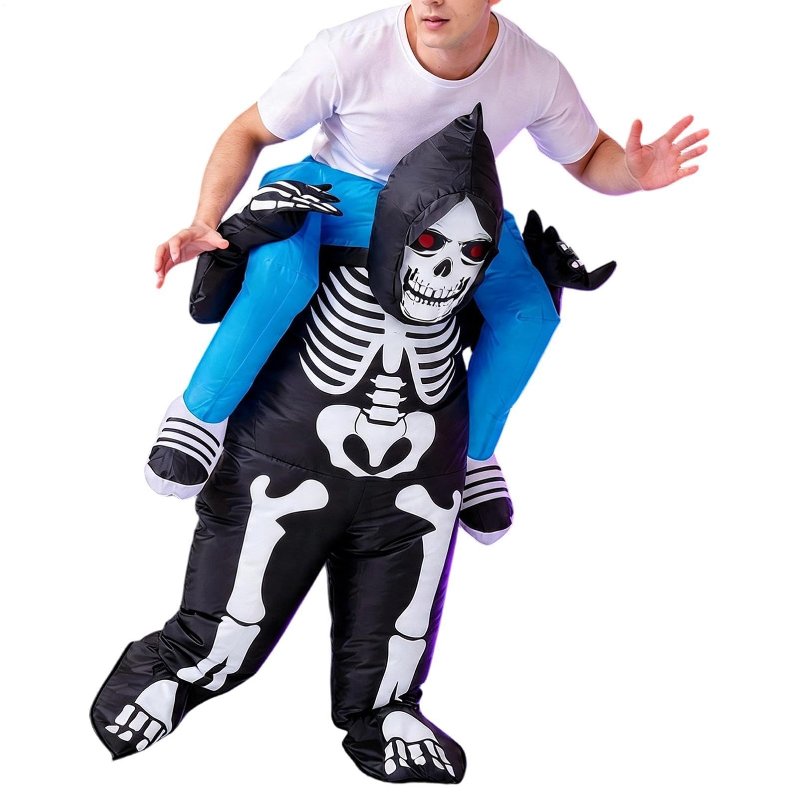Nadmuchiwane Kostiumy Halloween dla Dorosłych zabawny szkielet do jazdy z | Straszne nadmuchiwane kostiumy Halloween Dla parad grupowych, parad na świeżym powietrzu i spotk