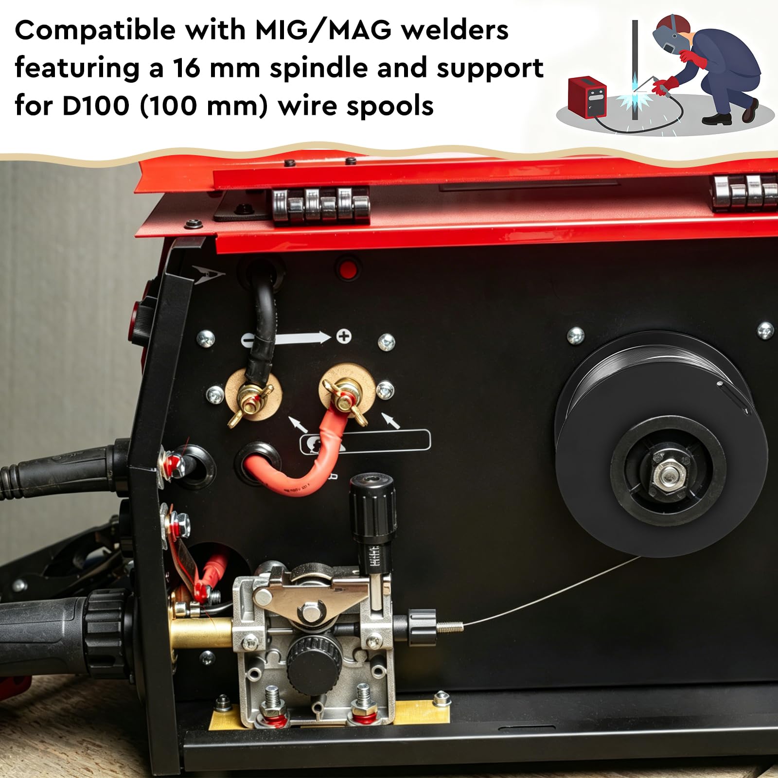 EFUTURETIME 2 x Hilo Soldar sin Gas E71T-GS de 1,0 mm – Alambre de Soldadura D100, Autoprotegido, para Equipos de Soldadura MIG/MAG (peso neto: 0,9 kg)