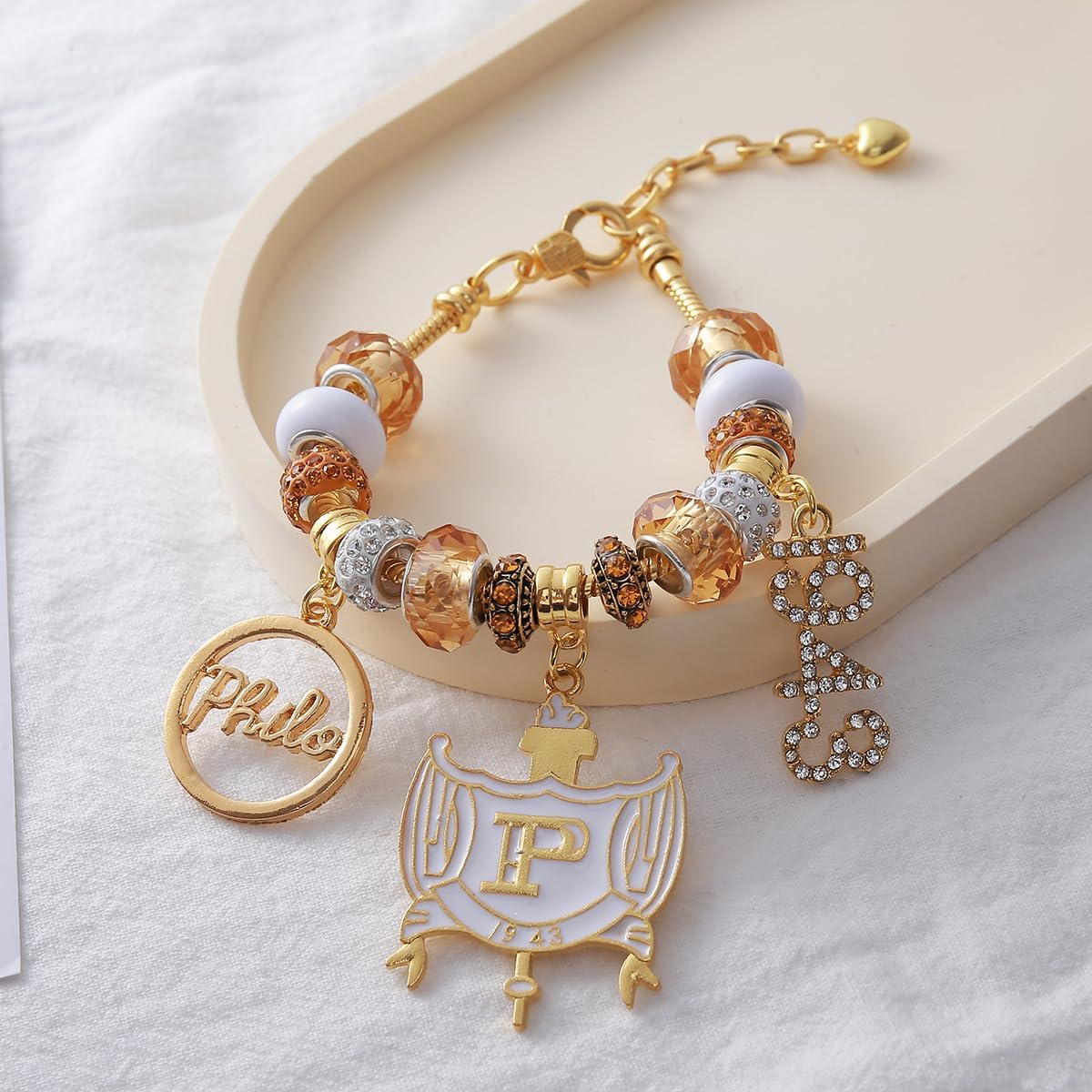 Gold Soror Beaded Pendants Greek Sorority SGR Bracelets Life Members Gifts Jewelry - Image 5