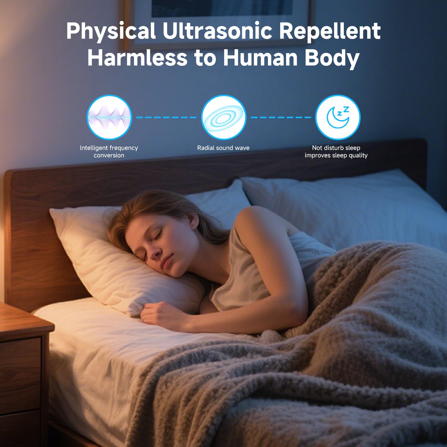 Répulsif à ultrasons pour souris - Répulsif efficace contre les souris avec ondes ultrasoniques - Fréquence réglable - Lumière stroboscopique LED - Lutte contre les rongeurs - Efficace contre