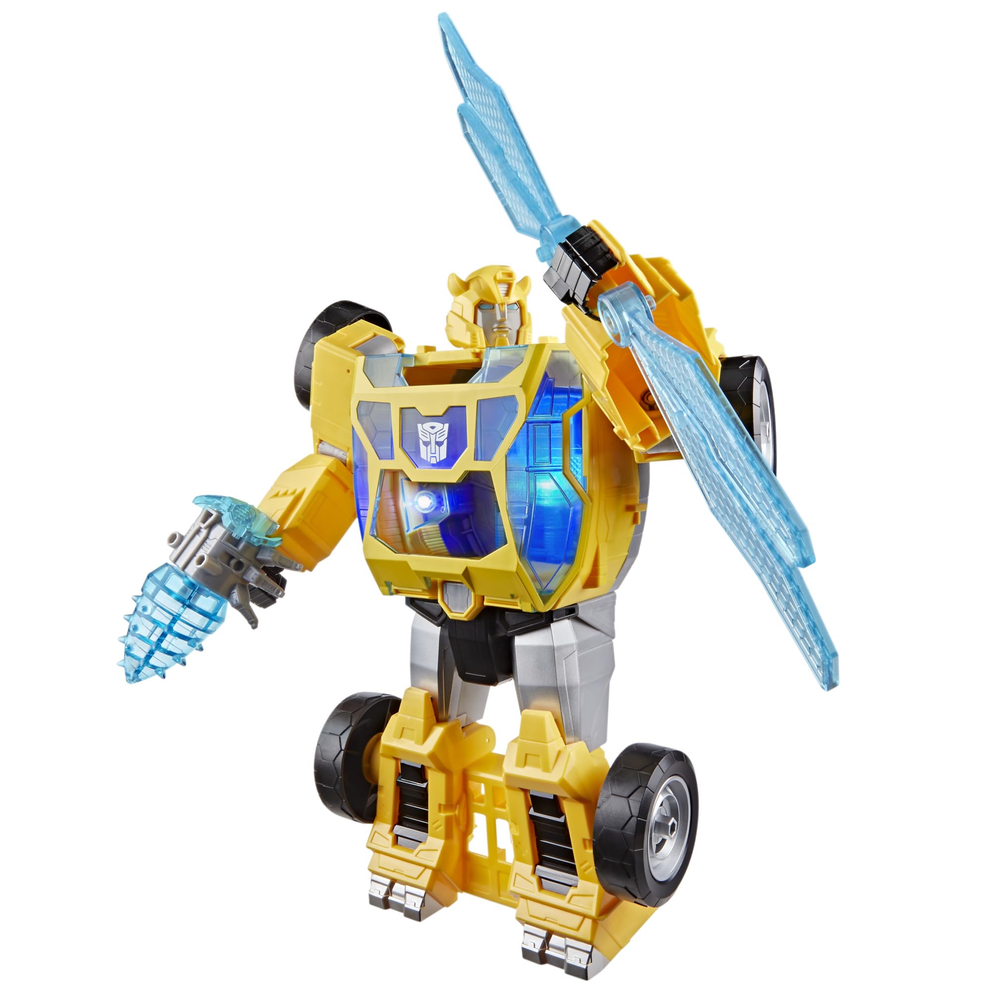 Bumblebee Power Spark z serialu ""Transformers CYBERWORLD"" z serii Energon Surge, 28-centymetrowa figurka z efektami świetlnymi i dźwiękowymi, szybkie przekształcanie w tryb auta, wiek od 6 lat