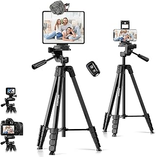 Tripod, 67" Tripod Stand for iPhone ipad, Professional Aluminum Camera Tripod with Wireless Remote Carry Bag, Travel Cell ...