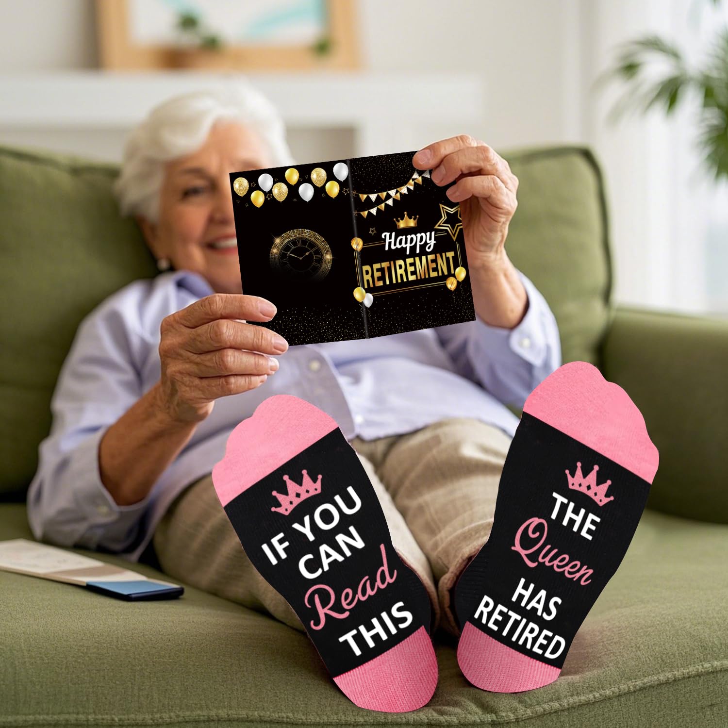 Juesly Retirement Gifts for Women, Funny Socks Retirement Gifts for Woman Box Ready for Present