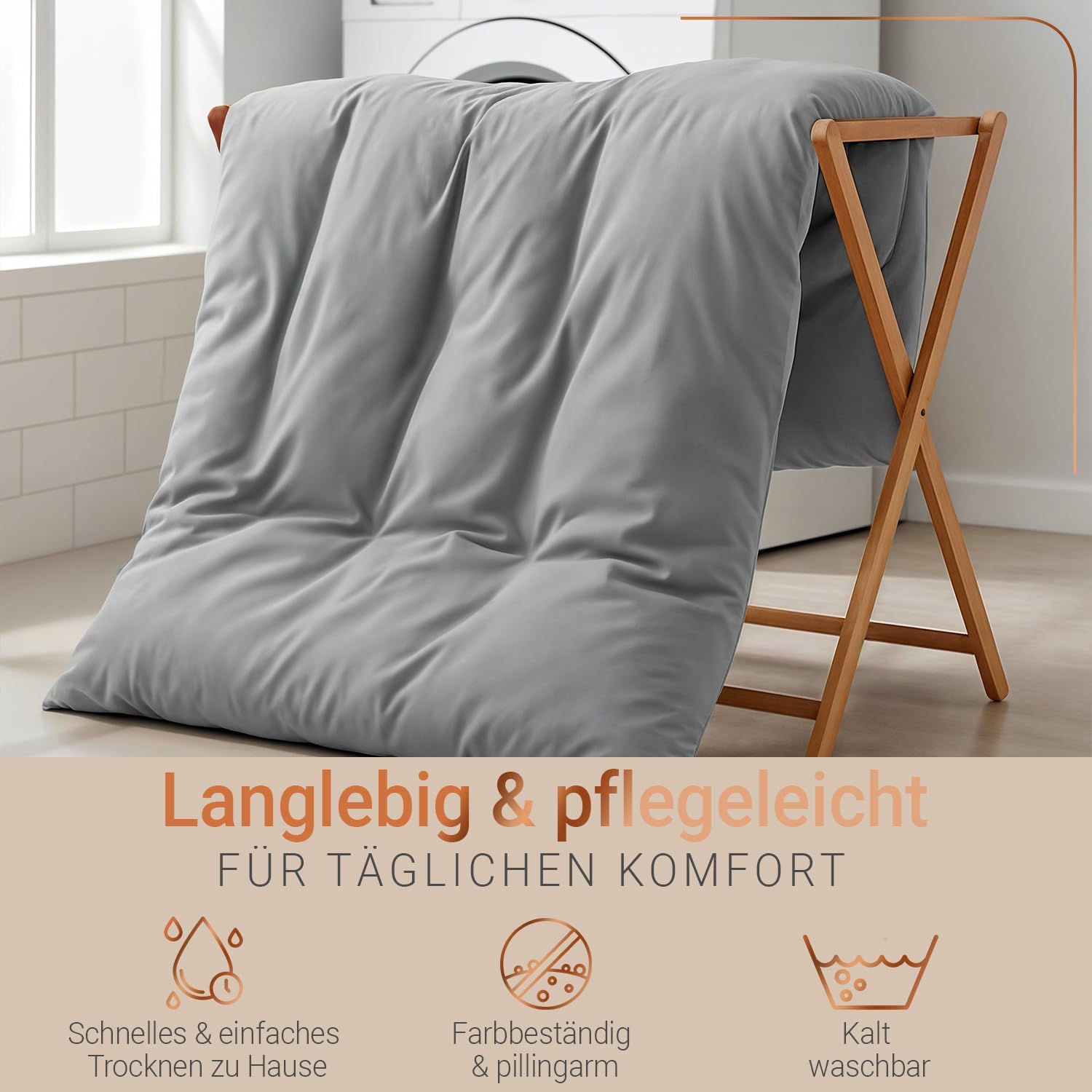 Bambus Lyocell Bettbezug 135 x 200 cm Grau - Weiche Liberia | Ubuy