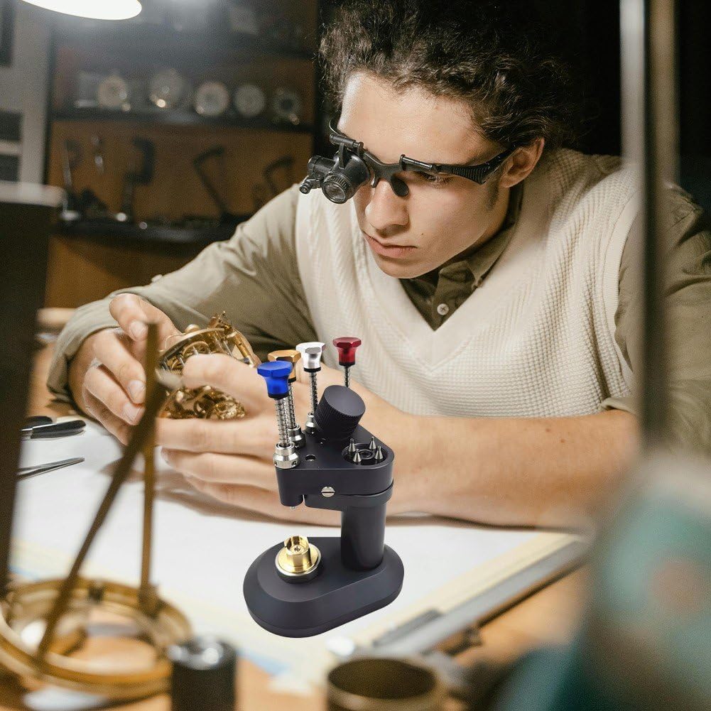 Prensa para Manecillas De Reloj Automáticas De 4 Pines, Herramienta Profesional para Ajustar Manecillas De Reloj, Herramienta De Reparación De Relojes, Máquina De Agujas para Relojeros.