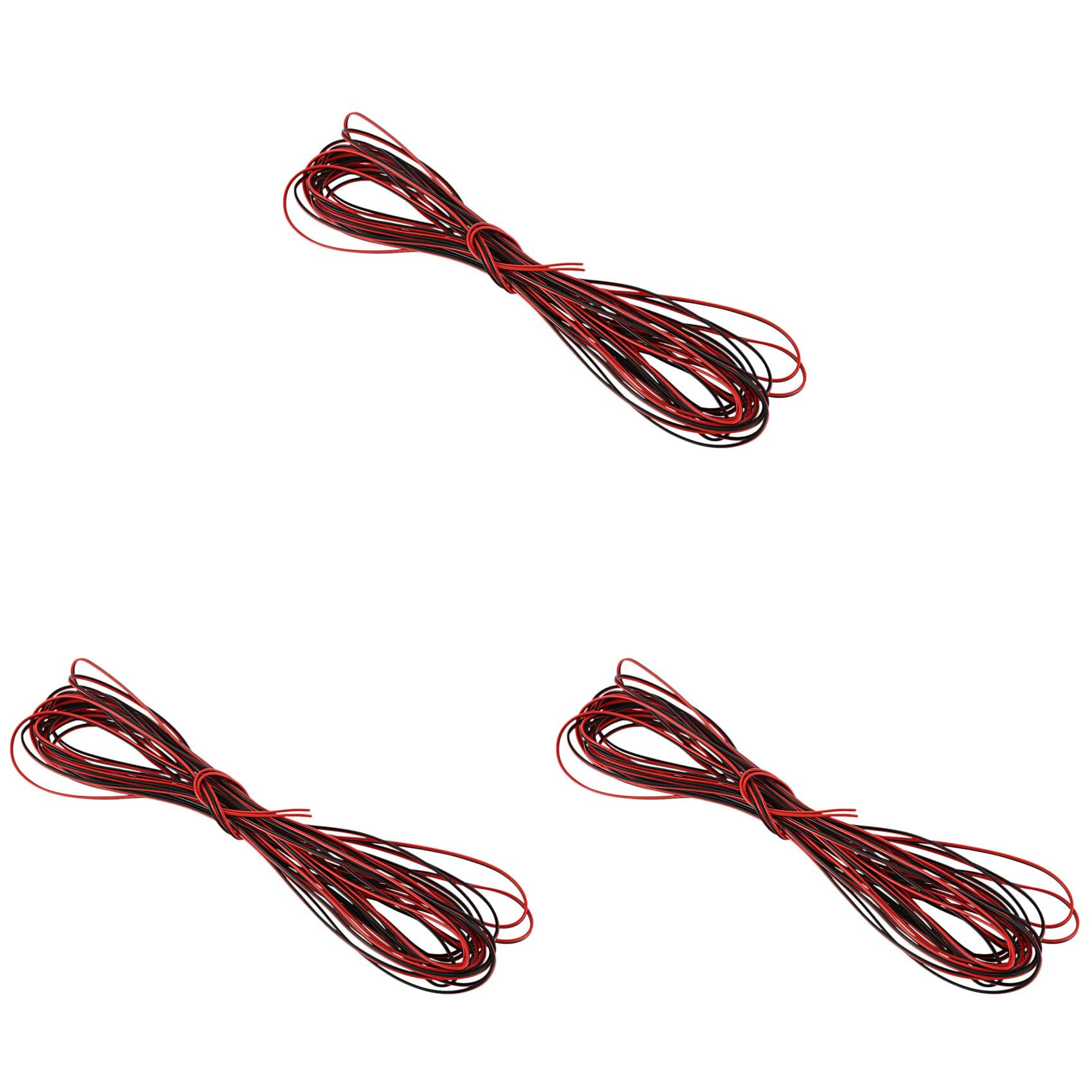 Jnchdghwa Red & Black 3X 22 Gauge 15M Red Black Zip Wire Awg Cable Power Ground Stranded Copper Car