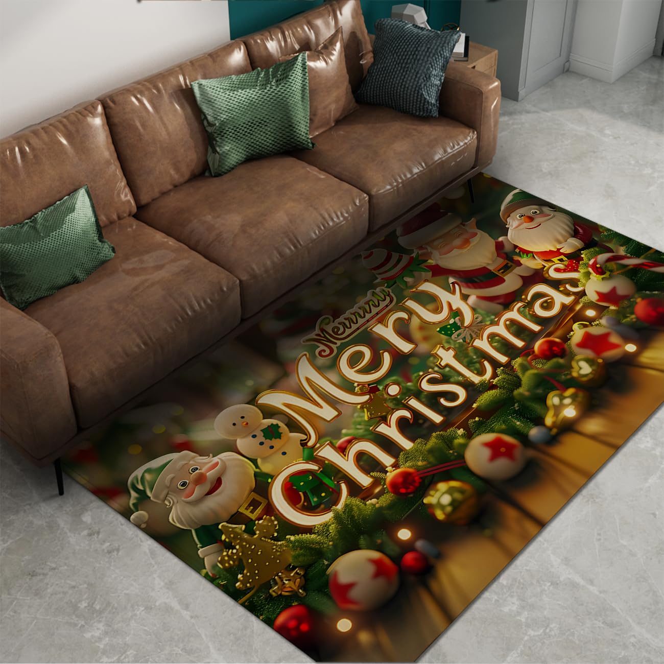 Tapis Noël Joyeux antidérapant et tapis moderne lavable 80x150cm