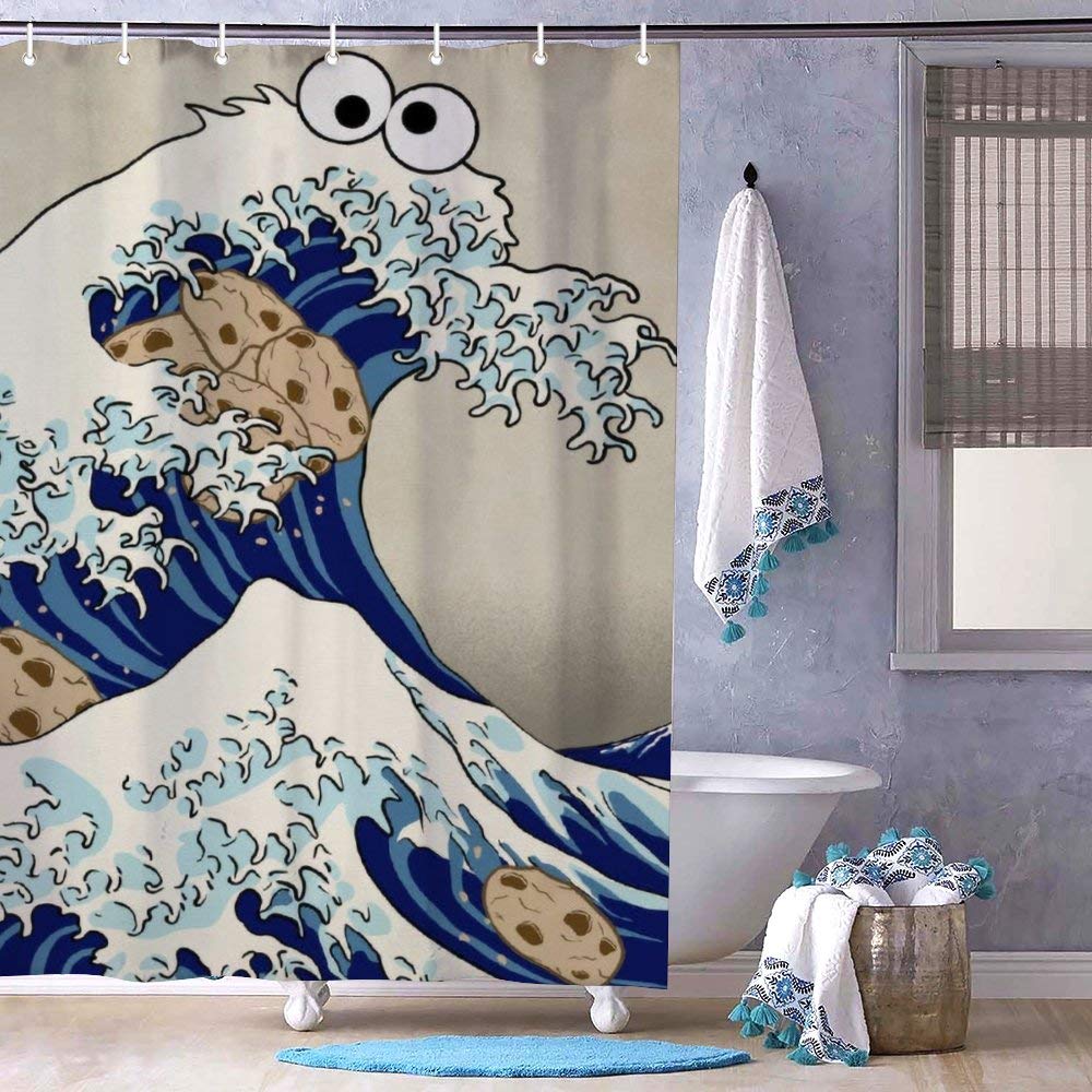 RnnJoile Duschvorhang Mit Oktopus-Motiv – Abstrakt & Romantisch, Wasserdicht, 183x183 Cm, Inkl. 12 Haken