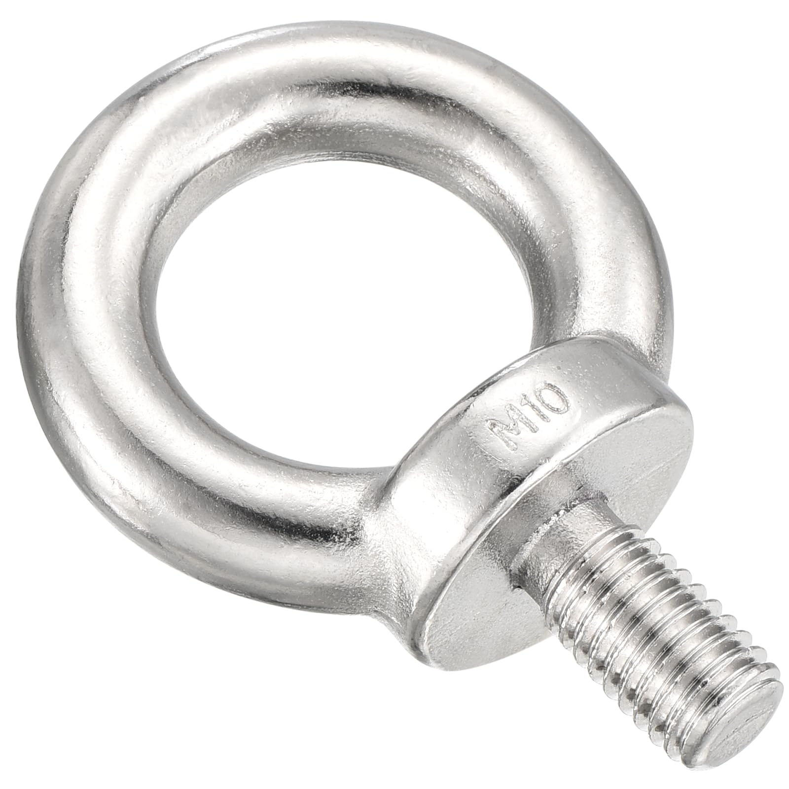 METALLIXITY Shoulder Eye Bolt (M10x17mm) 2Pcs, 304 Stainless Steel Machinery Lifting Ring Threaded Eye Bolt - for Load Hoisting, Silver