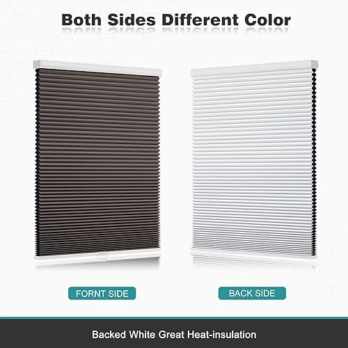 Miniatura 6 de Changshade CEL52TP72C - Persiana opaca sin cables, con el diámetro de panales de 1.5 pulgadas, para oscurecer la habitación, pantalla plisada para