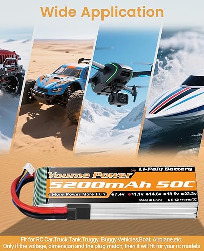 Miniatura 2 de 3S Lipo Batería 5200mAh Shorty 11.1V RC Batería 50C con enchufe TR, funda suave compatible con escala 18 110 RC coche, camión, vehículo, tanque,