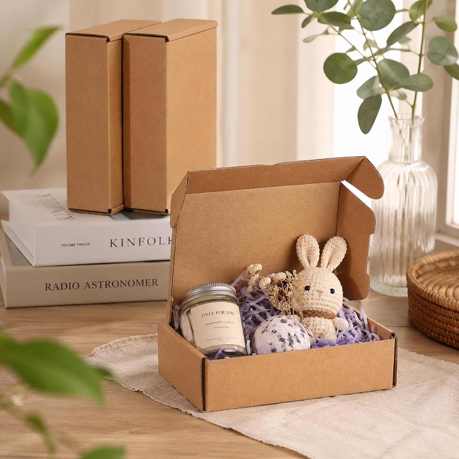 100 Stück Versandkarton Klein Karton Box, 15x10x4 cm Verpackungskartons aus Wellpappe für Warensendung, Geschenkbox, Faltkarton, Geschenk, Postkarton(Braun)