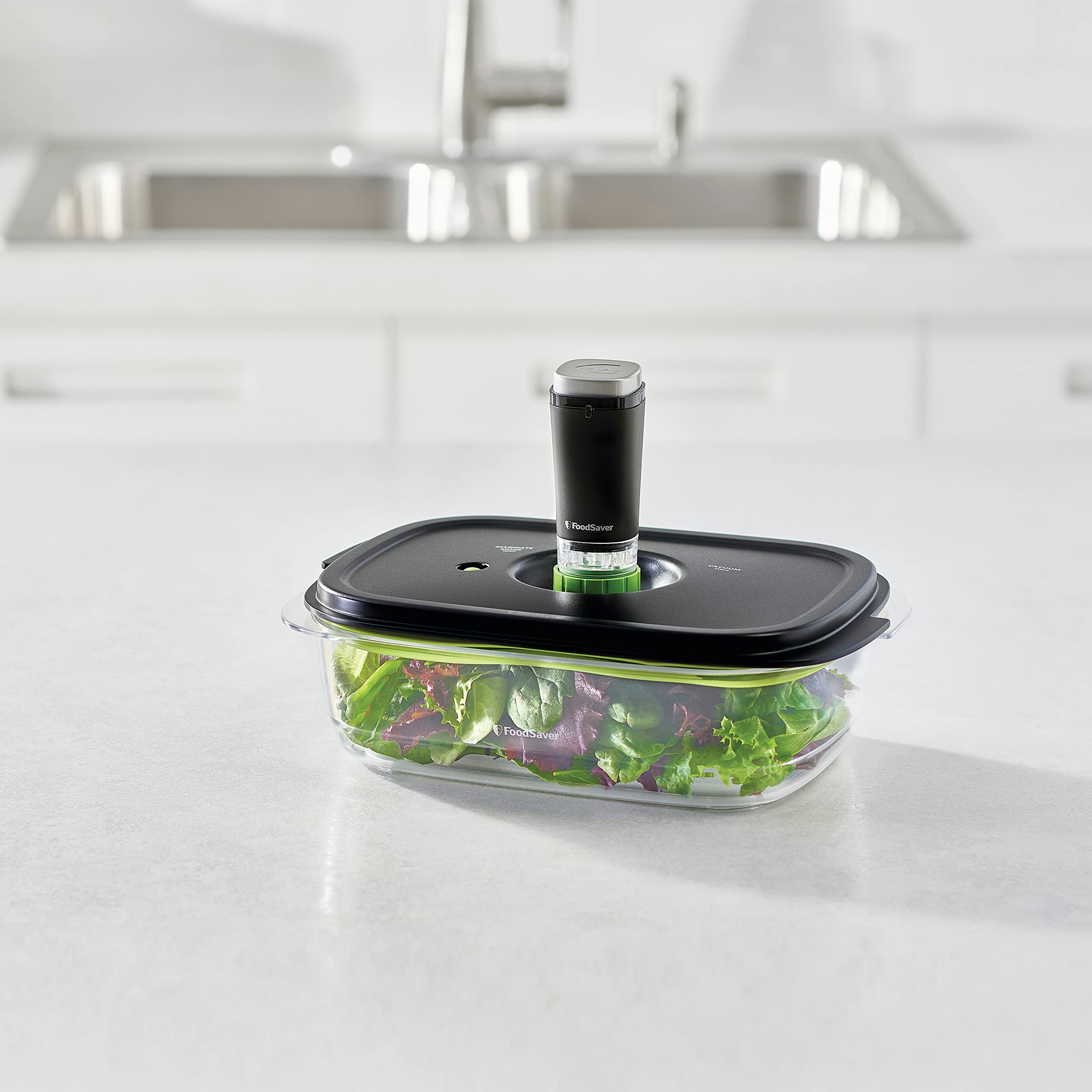 FoodSaver Appareil de mise sous vide portatif et sans fil | avec station de chargement | Machine sous vide alimentaire avec 1 récipient de conservation et 5 sacs de conservation à glissière [VS1199X]