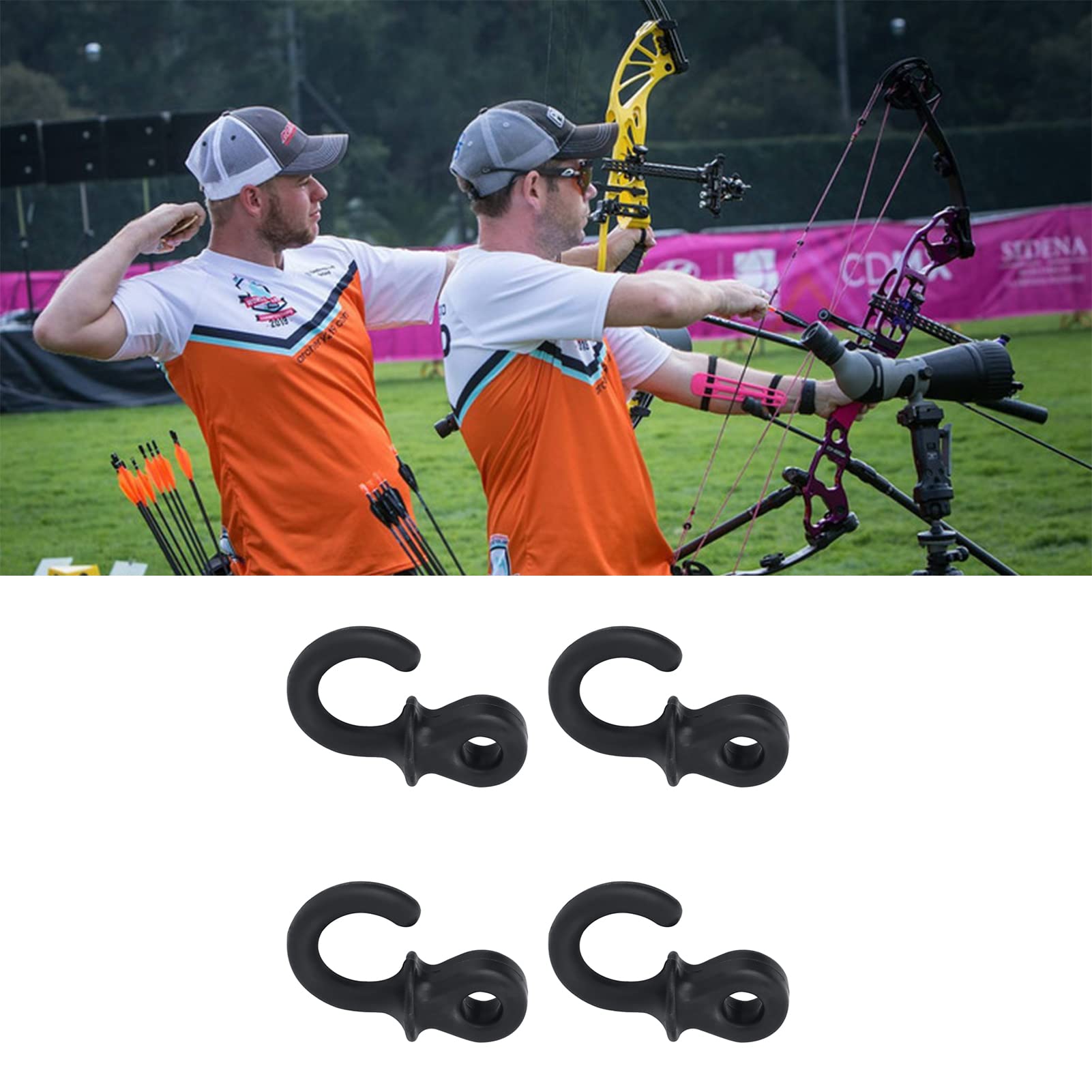 Joyzan Silencieux de Queue Singe, Stabilisateur Silencieux Corde Tir à l'arc Amortisseur Vibrations d'arc Poulies Composé Arc Chaîne Amortisseurs Choc en Caoutchouc Accessoires Sport(Noir) 4pcs