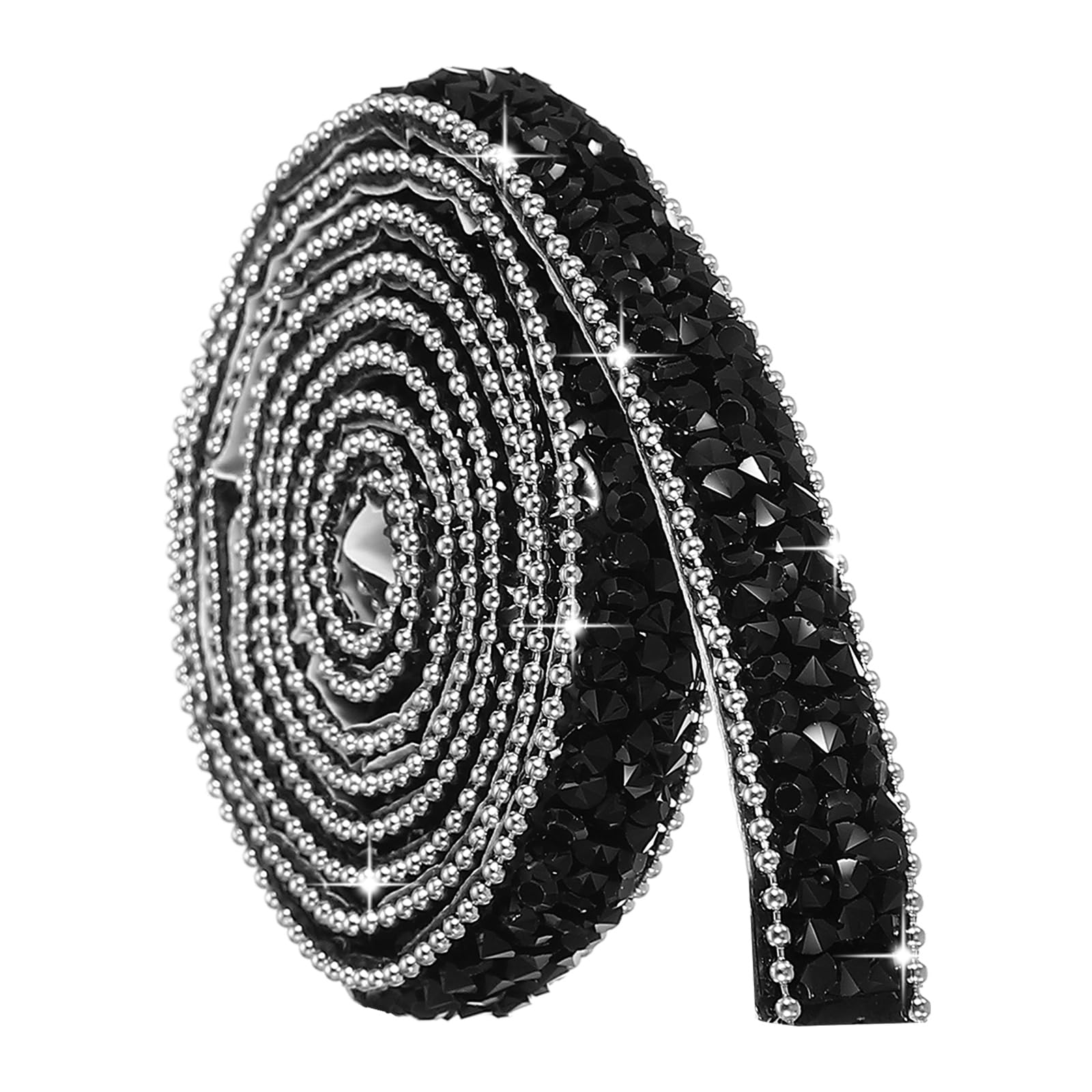uxcell Self Adhesive Resin Rhinestone Strips, Diamond Bling for Crafts, Black