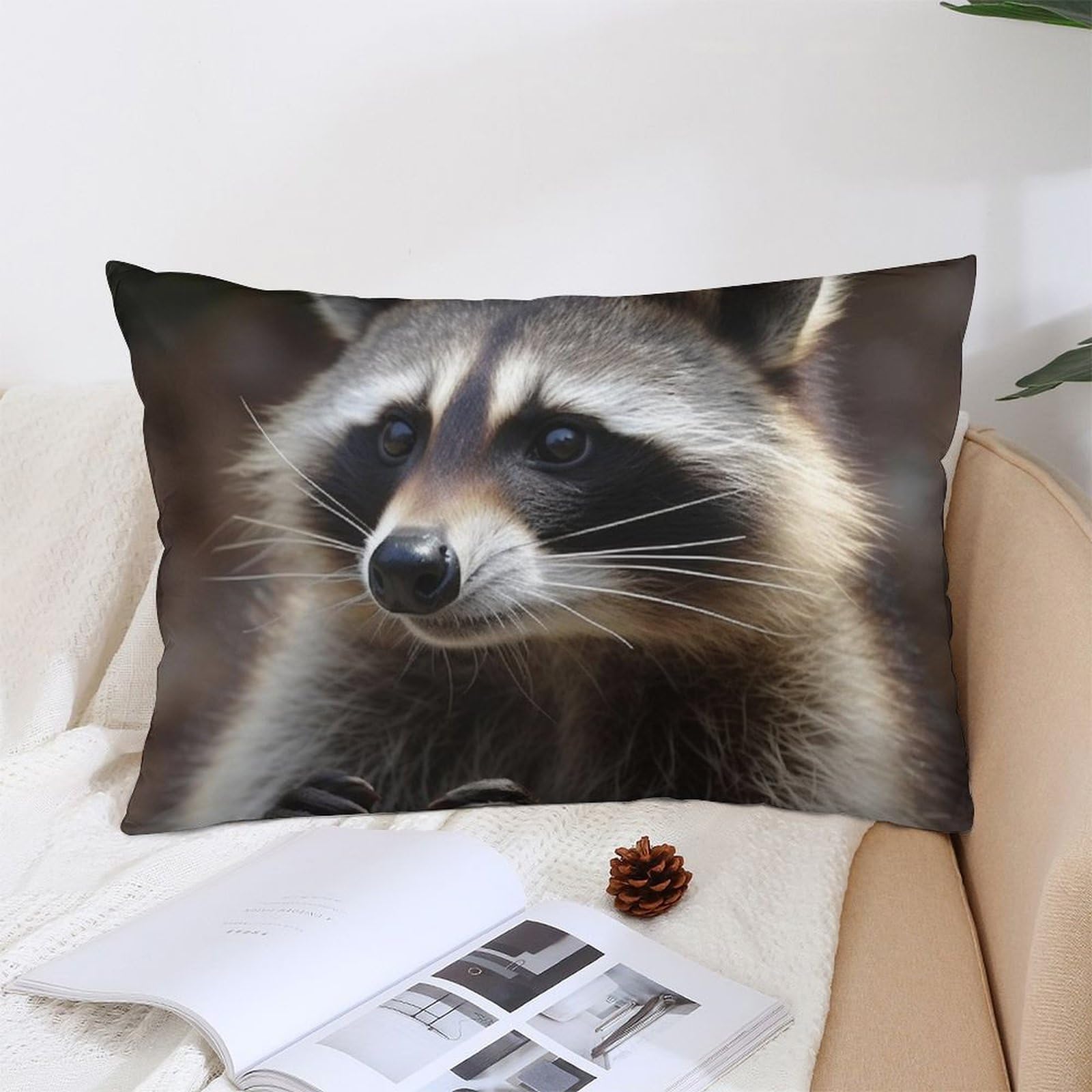 NTVOWPZO Decoration Throw Pillow Covers 12 "x20 Pillowcases Covers Raccoon Soft Pillowcases Modern Farmhouse Home Decor Sofa Cushions Covers for Couch Bed Living Room