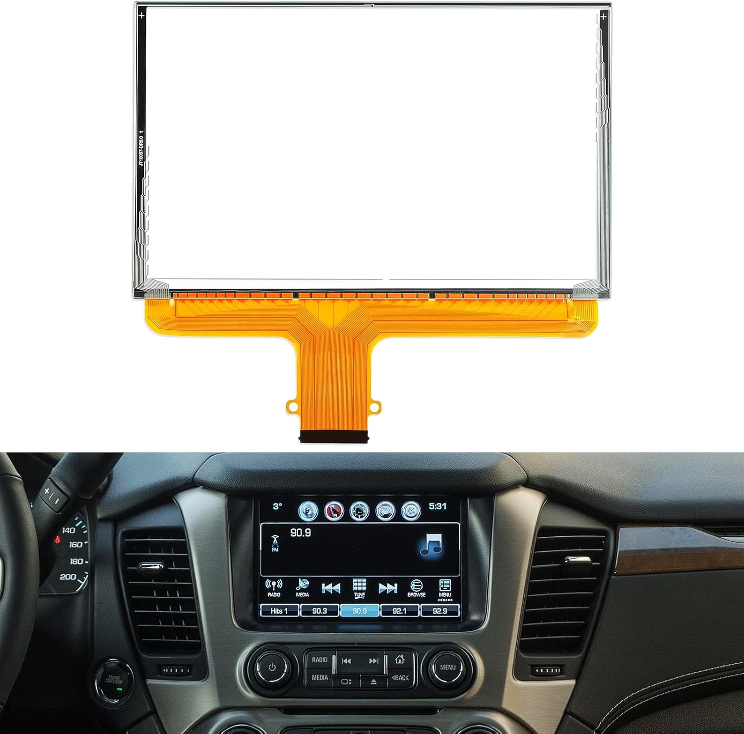 Pantalla táctil DJ080PA-01A de 8" 55 pines compatible con Chevrolet GMC Canyon Sierra MYLINK Navigation Raido, reemplaza DJ080PA-01A