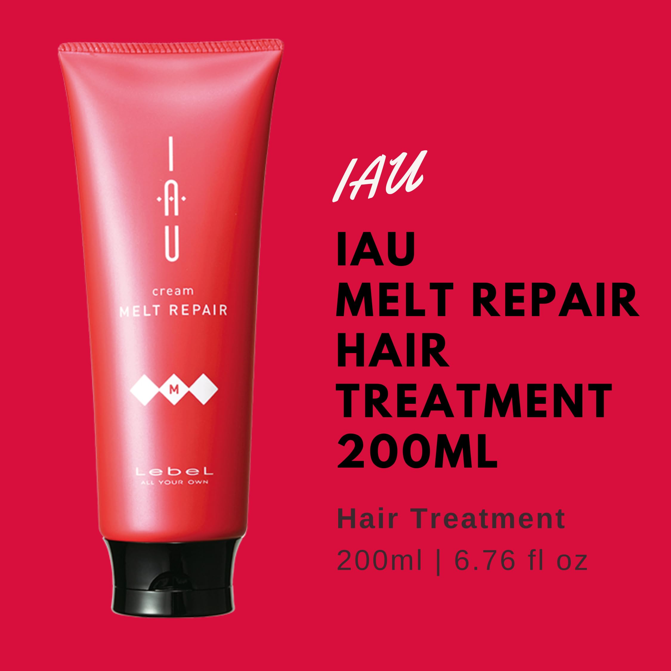 Lebel IAU Cleansing Freshment Hair Shampoo 200ml & Lebel IAU Melt Repair Hair Treatment 200ml Set (Green Tea Set) - Image 3