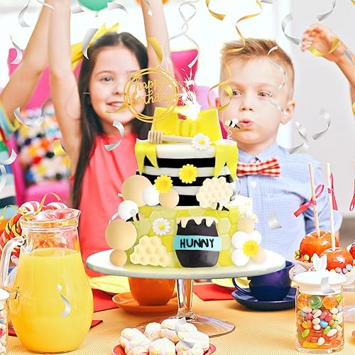 Miniatura 251 de Hooqict 26 piezas de decoraciones de pasteles de los años 80 y 90, decoraciones retro de los años 80 de hip hop con bolas de purpurina para cupcakes