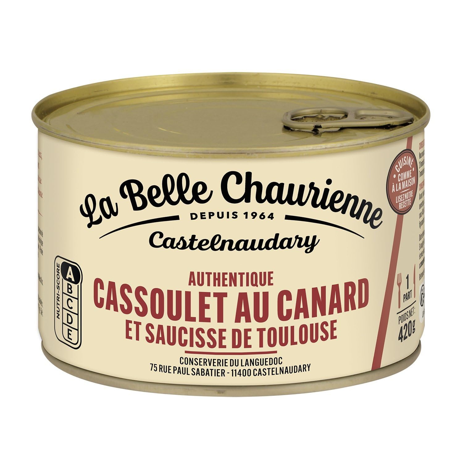 LA BELLE CHAURIENNE – Cassoulet Savoureux au Canard, Texture Fondante et Généreuse (420g) - Le Lot De 3