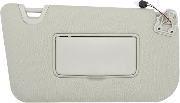 CRAZYPARTS Passenger Side Sun Visor Compatible with Nissan Rogue X-Trail 2014-2020 Sun Shade with Light Replacement 96400-4BA1D Color Gray
