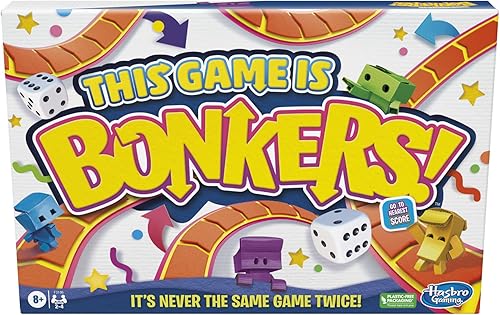 Hasbro Gaming Este juego es un juego de mesa Bonkers, nueva actualización del juego de mesa familiar clásico, juegos de mesa locos y divertidos para