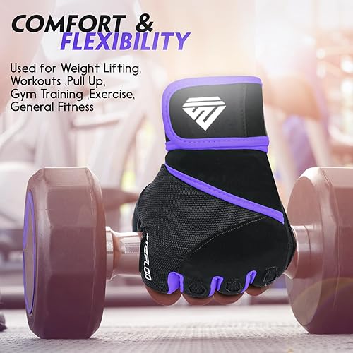 Miniatura 10 de Guantes de entrenamiento para gimnasio, guantes de levantamiento de pesas para hombres y mujeres con almohadilla completa para la palma de la mano,