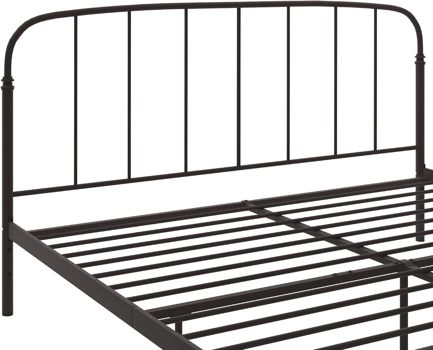 DHP Lafayette Metal Platform Bed with Rustic Style Curved Headboard and Footboard, Adustable Base Height for Underbed Storage, No Box Spring Needed, King, Bronze