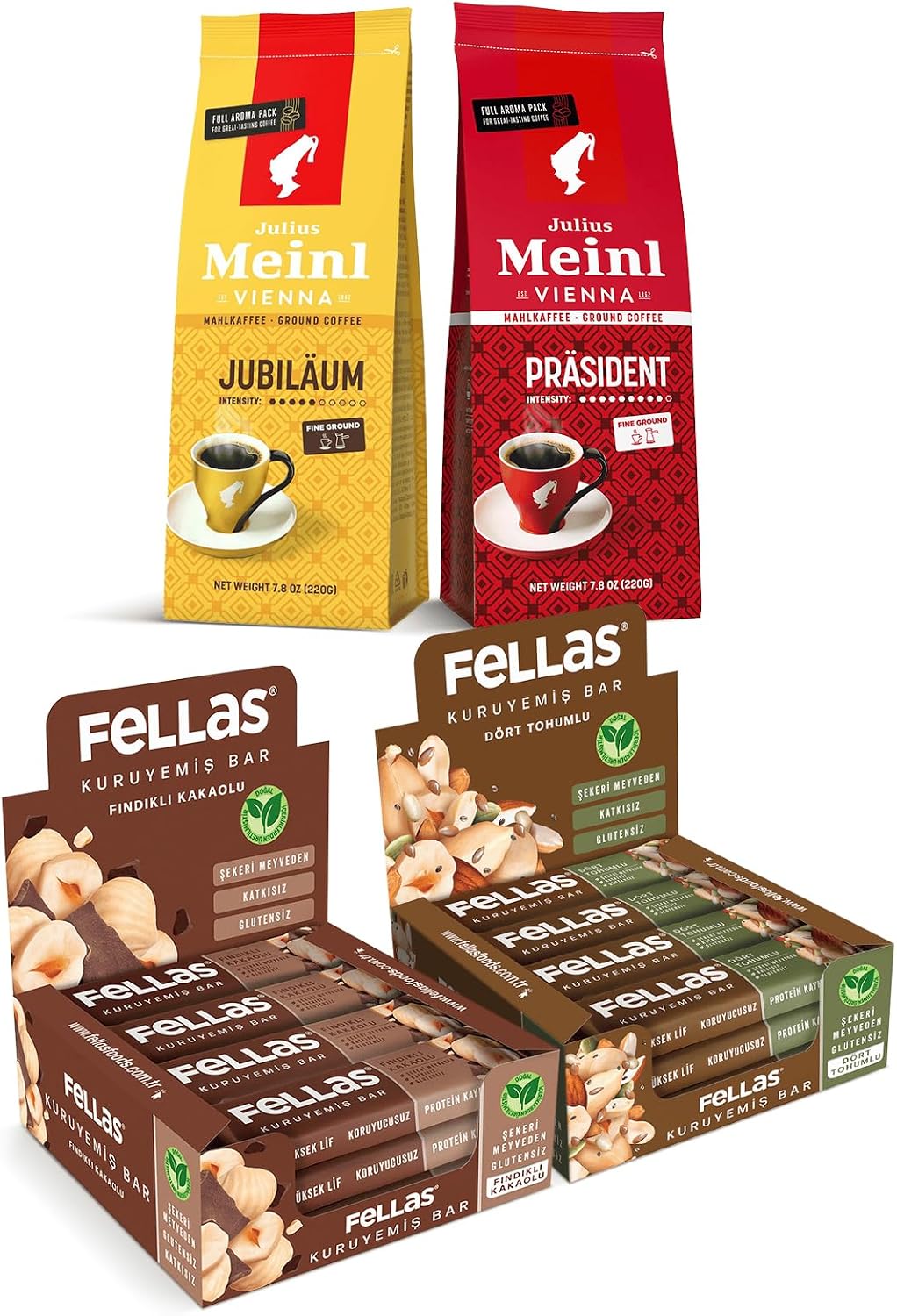 Julius Meinl Öğütülmüş Kahve 440 g, Fellas Kuruyemiş Bar 24 Adet
