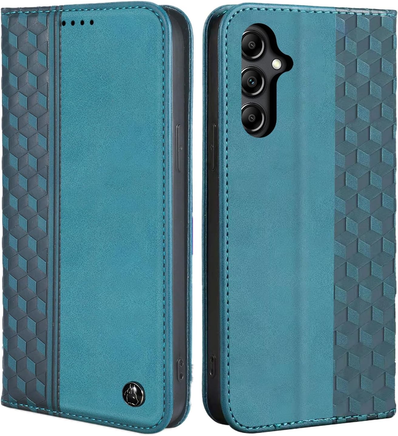 Case for Samsung Galaxy S25 5G Premium PU Leather Flip Folio Galaxy S24 Wallet Case with Card Slots Strong Magnetic Stand Soft TPU Shell Phone Book Cover -Green