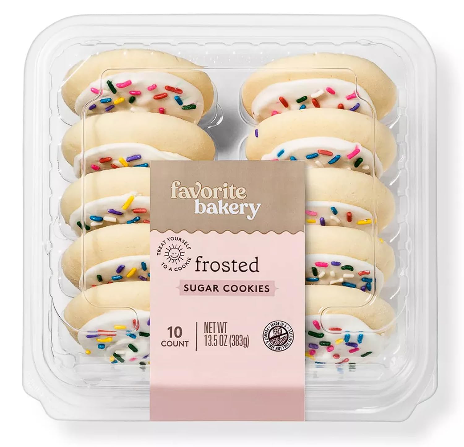 Frosted Sugar Cookies - White - 13.5oz/10ct - FrostyDelights Sugar Cookie (Pack of 2)