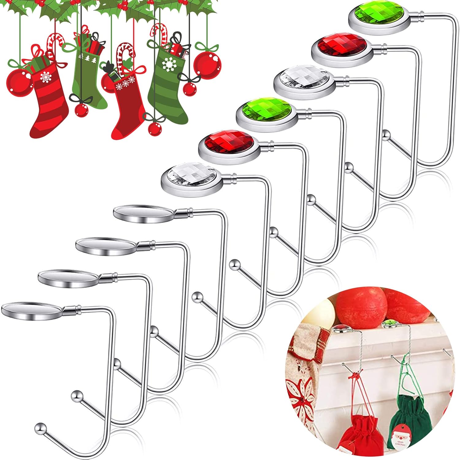 10 Pieces Christmas Stocking Holders Mantel Hooks Hanger