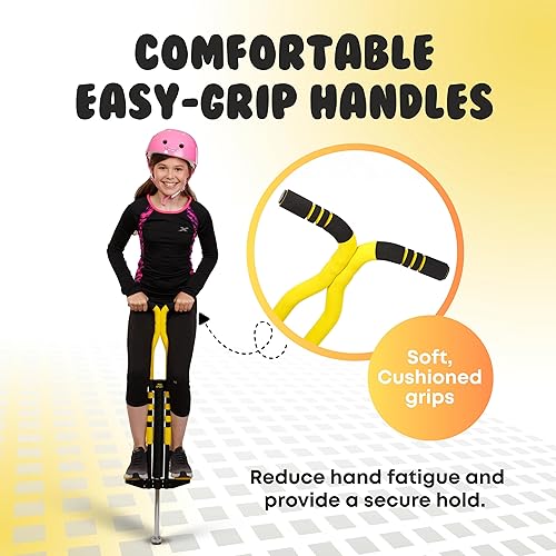 Miniatura 4 de New Bounce Pogo Stick para niños – Pogo Sticks para edades de 9 años en adelante, 80 a 160 libras – Edición Pro Sport, calidad, fácil agarre, Negro