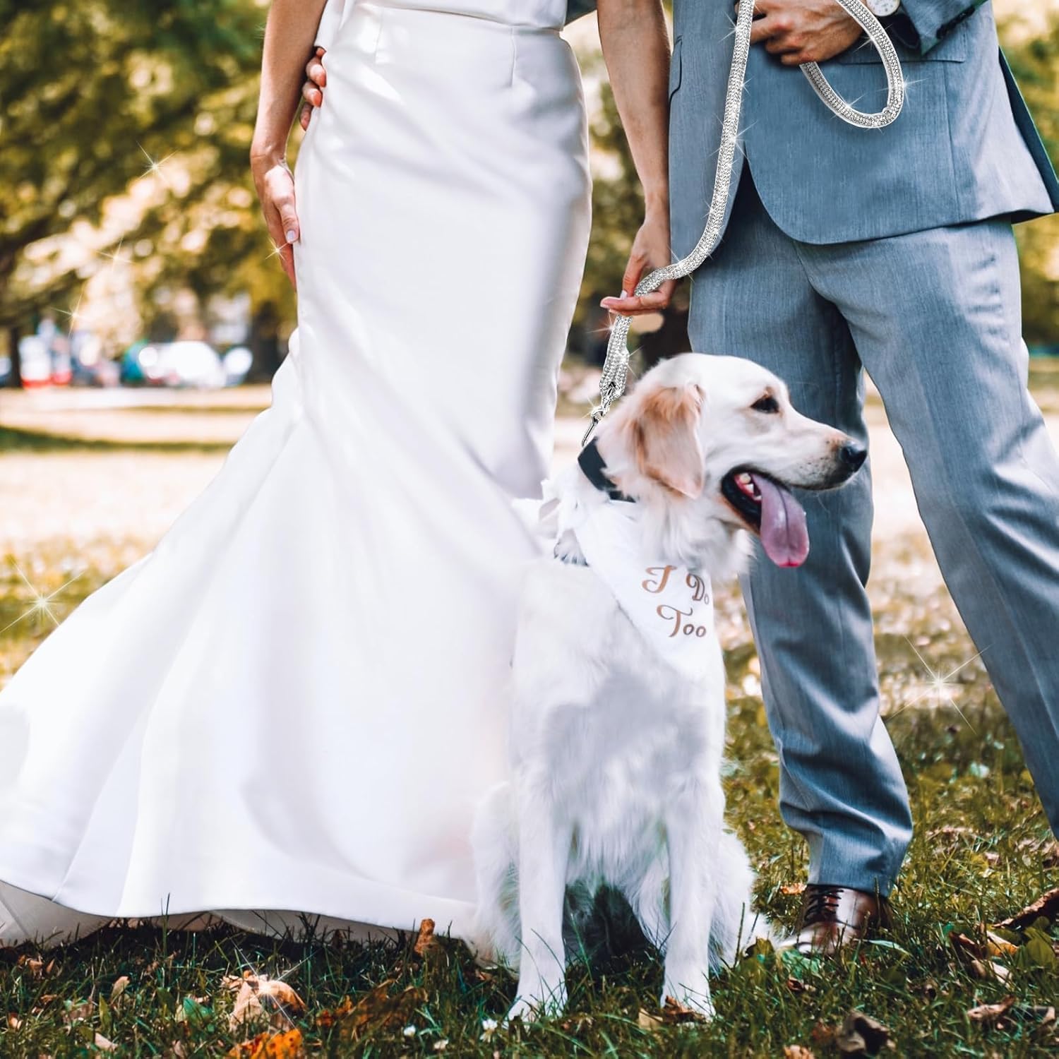 Stylish and Luxurious Rhinestone Dog Leash,43 Inches Full Diamonds Design for Wedding and Everyday Walking,Sparkly Rhinestones Dog Leash for Dogs Cats