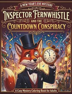 New Year's Mystery: Inspector Fernwhistle and the Countdown Conspiracy: A Whiskerville Mystery – An Interactive New Year's Eve Coloring Book for Adults Featuring 83 Pages of Coloring Pages and Story