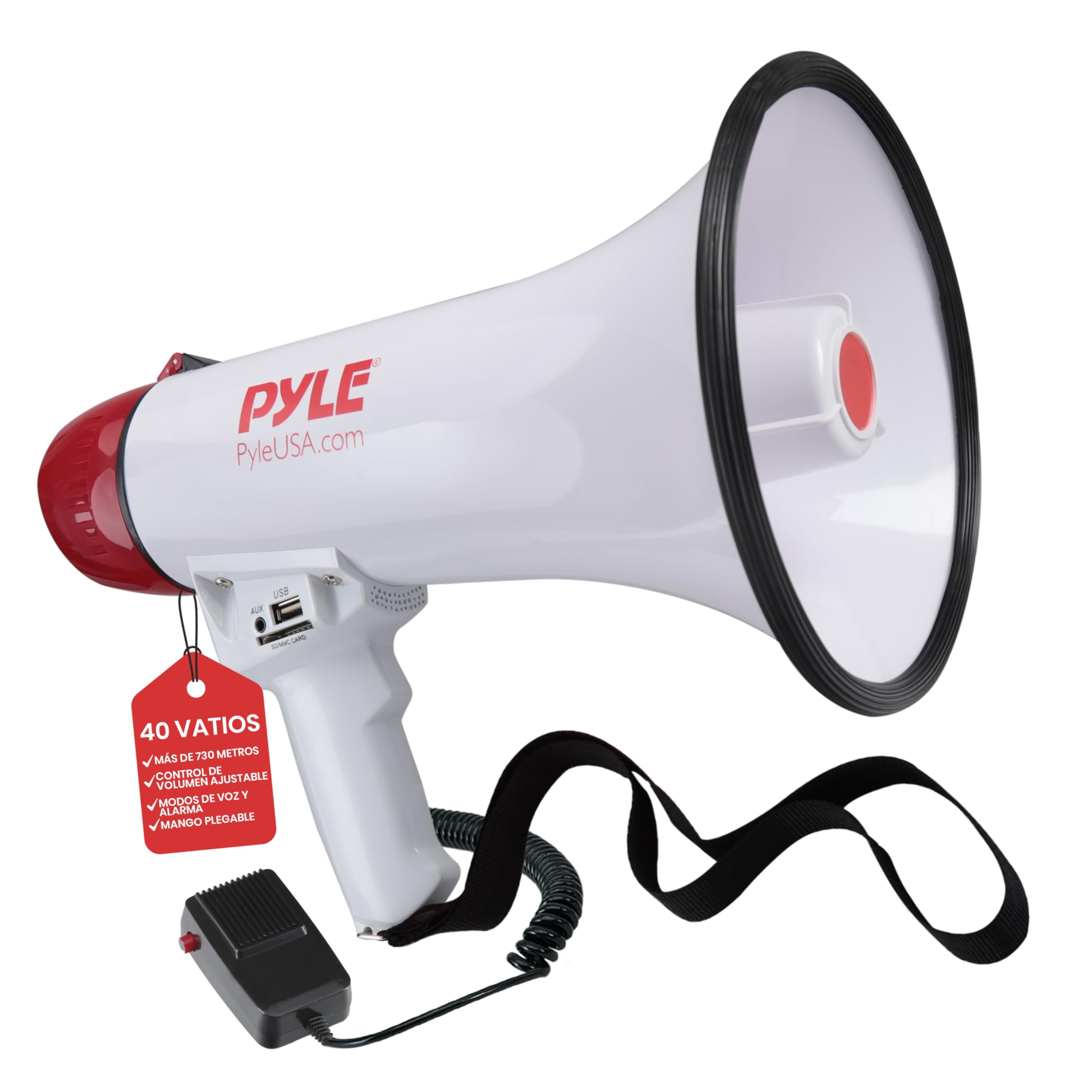 Pyle megafono, Portatil, A Prueba de Agua, Ideal para Interiores y Exteriores, Funciones de grabacion, Sirena y Musica, 30V — view 8